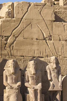 Stone Carvings Gallery: Egypt, Luxor, Karnak Temple, Colossi in Temple of Amun