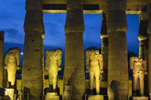 Luxor Collection: Egypt, Luxor, Luxor Temple, The First Court, Statues of Ramesses II