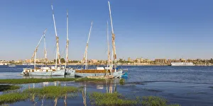 Egypt, Luxor, River Nile and Luxor temple Egypt, Luxor, River Nile and Luxor temple