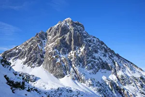 Ehrwalder Sonnenspitze seen from Coburger hut, Mieminger mountain range, Ehrwald, Tyrol Ehrwalder Sonnenspitze seen from Coburger hut, Mieminger mountain range, Ehrwald, Tyrol