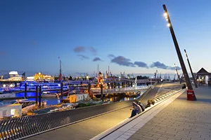 Elbpromenade and harbour, Hamburg, Germany Elbpromenade and harbour, Hamburg, Germany