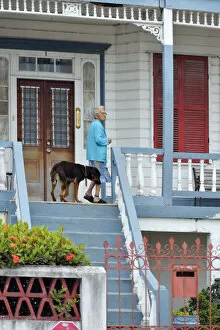 Images Dated 22nd May 2013: Elderly woman at her home in Belize City, Belize, Central America