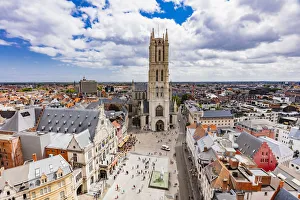 Elevated view of Ghent Beffroi (Belfort), Belgium Elevated view of Ghent Beffroi (Belfort), Belgium