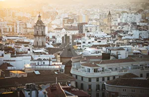 Elevated view of Malaga old town, Andalusia, Spain Elevated view of Malaga old town, Andalusia, Spain