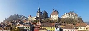 Elevated view towards the Medieval Old Town of Sighisoara, Sighisoara, Transylvania Elevated view towards the Medieval Old Town of Sighisoara, Sighisoara, Transylvania