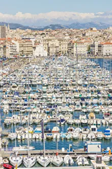 Elevated view over Vieux Port, Marseille, France Elevated view over Vieux Port, Marseille, France