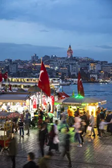 Eminonu district (Galata Tower in the background), Istanbul, Turkey Eminonu district (Galata Tower in the background), Istanbul, Turkey