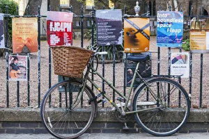 England, Cambridgeshire, Cambridge, Posters and Bicycle England, Cambridgeshire, Cambridge, Posters and Bicycle