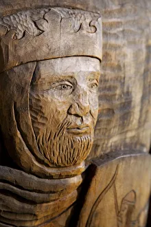 England. A carving of an ancient king at Lincoln castle England. A carving of an ancient king at Lincoln castle