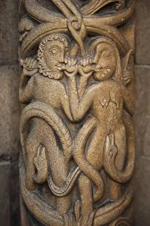 England. Carvings on the Norman entrance to Lincoln Cathedral England. Carvings on the Norman entrance to Lincoln Cathedral