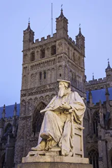 England, Devon, Exeter, The Cathedral, Statue of Richard Hooker 1554-1600 England, Devon, Exeter, The Cathedral, Statue of Richard Hooker 1554-1600