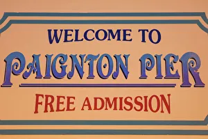 England, Devon, Paignton, Paignton Pier Sign England, Devon, Paignton, Paignton Pier Sign