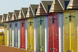 England, East Sussex, Eastbourne, Eastbourne Beach, Colourful Beach Huts England, East Sussex, Eastbourne, Eastbourne Beach, Colourful Beach Huts