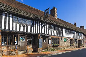 England, East Sussex, South Downs, Alfriston Village, The George Inn Pub England, East Sussex, South Downs, Alfriston Village, The George Inn Pub