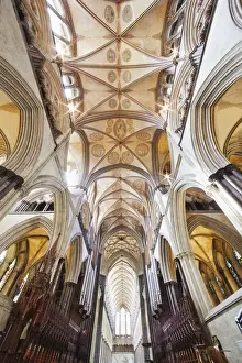 Prints of England, Hampshire, Salisbury, Salisbury Cathedral Salisbury Prints: Salisbury Cathedral Print