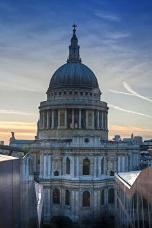 England, London, City of London, View of towards St Pauls reflecting in glass