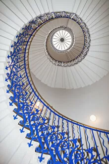 England, London, Greenwich, The Queens House, Tulip Staircase