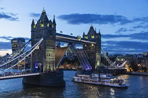 England, London, Tower Bridge at Night and City of London Skyline England, London, Tower Bridge at Night and City of London Skyline