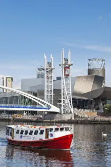 England, Manchester, Salford, The Quays, The Lowry and Millenium Lift Bridge England, Manchester, Salford, The Quays, The Lowry and Millenium Lift Bridge