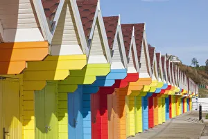 England, Yorkshire, Scarborough, Colourful Beach Huts England, Yorkshire, Scarborough, Colourful Beach Huts