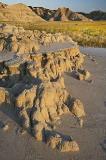 Erosion, grassland in the Badlands National Park, Stronghold unit, South Dakota, USA Erosion, grassland in the Badlands National Park, Stronghold unit, South Dakota, USA