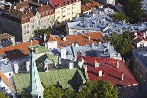 Estonia, Tallinn, View Of Lower Town Rooftops Estonia, Tallinn, View Of Lower Town Rooftops
