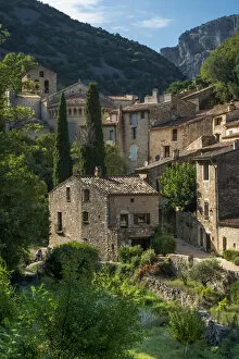 Department Collection: Europe, France, Occitanie. The medieval village of Saint-Guilhem-le-Desert in the