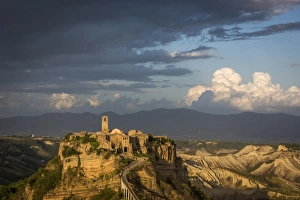 europe, Italy, Lazio. Civita di Bagnoregio at sunset europe, Italy, Lazio. Civita di Bagnoregio at sunset
