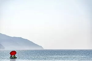 Watersports Gallery: Europe, Italy, Liguria. a Pedalo in Monterosso, Cinque Terre