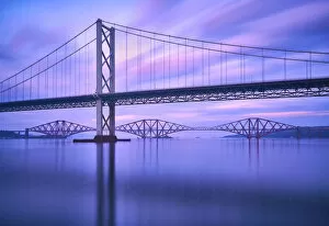 Forth Bridge Gallery: Europe, Scotland, Lothian, Edinburgh, Firth of Fourth, Forth Road Bridge