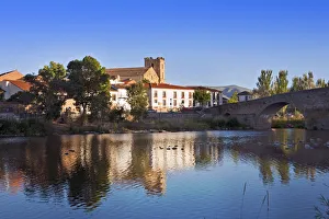 Europe, Spain, Castile and Leon, Avila, El Barco de Avila town showing the medieval Europe, Spain, Castile and Leon, Avila, El Barco de Avila town showing the medieval