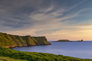 Evening Light over Rhossili Bay & Worm's Head, Gower Peninsula, West Glamorgan, Wales Evening Light over Rhossili Bay & Worm's Head, Gower Peninsula, West Glamorgan, Wales