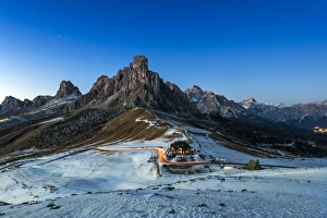 Evening view over Giau Pass (or Passo Giau) high mountain pass in the Dolomites, Veneto Evening view over Giau Pass (or Passo Giau) high mountain pass in the Dolomites, Veneto