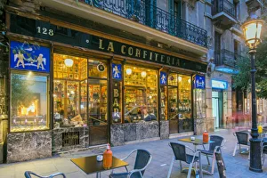 Exterior view of the historic La Confiteria bar located in Raval neighborhood, Barcelona Exterior view of the historic La Confiteria bar located in Raval neighborhood, Barcelona