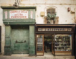 Facades of traditional shops, Valletta, Malta Facades of traditional shops, Valletta, Malta
