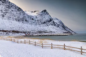 Fence Leading to Mountain, Senja, Norway Fence Leading to Mountain, Senja, Norway