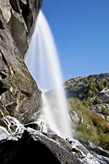 Ferro Waterfall and Mello valley, Masino valley, Lombardy, Italy Ferro Waterfall and Mello valley, Masino valley, Lombardy, Italy