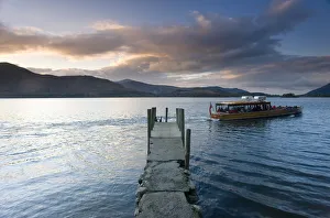Ferry boat, Barrow Bay, Derwent Water, Lake District, Cumbria, England Ferry boat, Barrow Bay, Derwent Water, Lake District, Cumbria, England