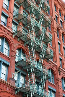Fire escapes on buildings in Soho, New York, USA Fire escapes on buildings in Soho, New York, USA