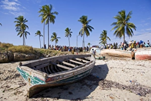 A fishing boat on the beach at Ilha do Mozambique A fishing boat on the beach at Ilha do Mozambique