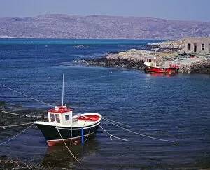 Images Dated 9th February 2009: Fishing boat overlooking the Sound of Eriskay from South Uist