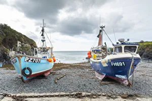 Fishing boats at Cadgwith Cove, Cornwall, England, UK Fishing boats at Cadgwith Cove, Cornwall, England, UK
