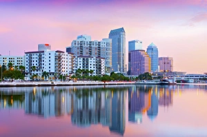 Florida, Tampa, Skyline, Dawn, Hillsborough River Florida, Tampa, Skyline, Dawn, Hillsborough River
