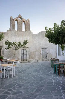 Folegandros, Cyclades Islands, Greece. Hora village square Folegandros, Cyclades Islands, Greece. Hora village square