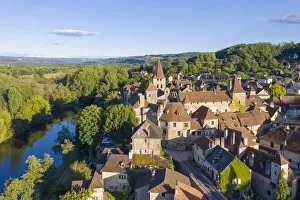 France, Occitanie, Lot, aerial view of Carennac, classified as one of the most beautiful France, Occitanie, Lot, aerial view of Carennac, classified as one of the most beautiful