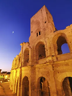 France, Provence, Arles, Roman Amphitheatre at dusk France, Provence, Arles, Roman Amphitheatre at dusk
