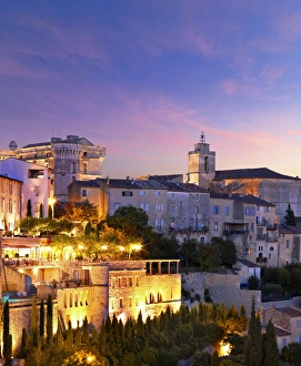 France, Vaucluse, Provence, Gordes at dusk France, Vaucluse, Provence, Gordes at dusk