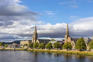 Free Church of Scotland and The Junction Church along the river Ness, Inverness, Scotland Free Church of Scotland and The Junction Church along the river Ness, Inverness, Scotland