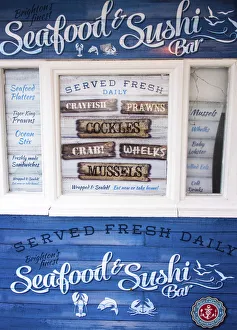 Freshly caught seafood on sale, Brighton, East Sussex, England Freshly caught seafood on sale, Brighton, East Sussex, England