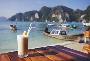 Fruit shake on Ao Ton Sai beach, Ko Phi Phi Don, Thailand Fruit shake on Ao Ton Sai beach, Ko Phi Phi Don, Thailand